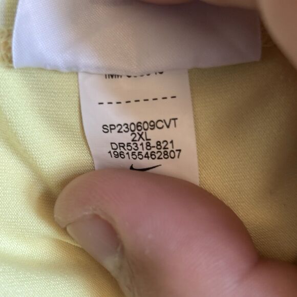 Nike Tiger Woods Men Golf Polo Shirt XXL Yellow Striped Dri-Fit Performance Logo - Picture 13 of 13